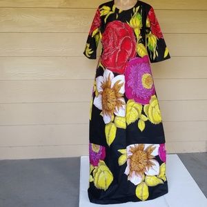 African print multi color long dress SZ L